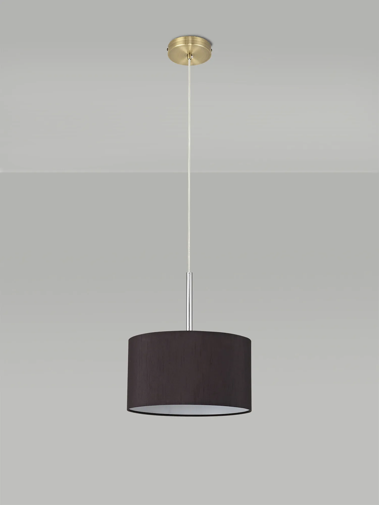 Baymont 30cm Pendant 1 Light Antique Brass, Black DK0205  Deco Baymont AB BL
